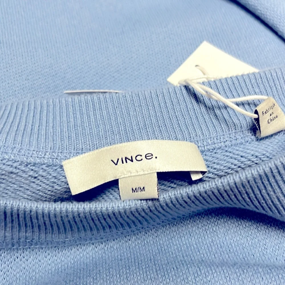 Vince Ribbed Cotton Pullover, Glacier, NWT. Size Medium - Picture 2 of 6